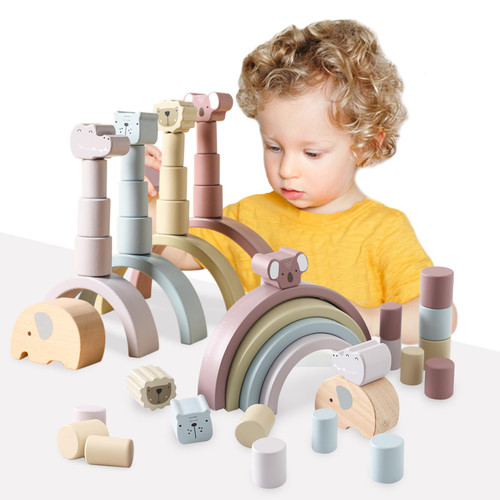 Wooden Rainbow Stacking Toy, Balancing Blocks Game, Stacking Building Blocks for Toddlers 2 3 4 5 Years Old, Educational Preschool Learning Toy, Montessori Toys for Boys & Girls Wooden Rainbow Stacking Toy, Balancing Blocks Game, Stacking Building Blocks for Toddlers 2 3 4 5 Years Old, Educational Preschool Learning Toy, Montessori Toys for Boys & Girls