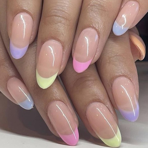 Glamermaid Press on Nails Colorful French Tip, Medium Almond Nude Fake Nails, Short Oval Round Glue on Nails Short Stick on Nails Gel Set, Glitter Shrimmer Acrylic Stiletto False Nail Kit for Women Glamermaid Press on Nails Colorful French Tip, Medium Almond Nude Fake Nails, Short Oval Round Glue on Nails Short Stick on Nails Gel Set, Glitter Shrimmer Acrylic Stiletto False Nail Kit for Women