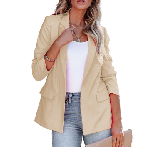 Clearance Bussiness Casual Blazers for Women Long Sleeve Button Open Front Blazer Jacket Solid Trendy Suite Jacket with Pockets Clearance Bussiness Casual Blazers for Women Long Sleeve Button Open Front Blazer Jacket Solid Trendy Suite Jacket with Pockets