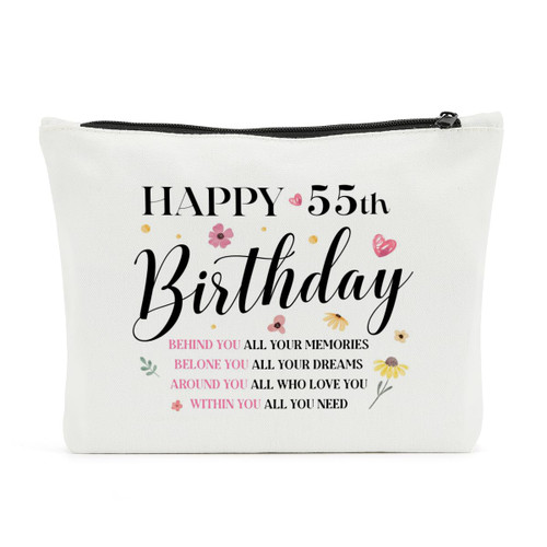 55th Birthday Gifts for Women, Makeup Bag, 55th Birthday Decorations for Her, Funny Turning 55 Year Old Gifts for Grandma Mom Female Lady Wife Aunt Sister Friend Bestie Mothers Day Wedding Anniversary