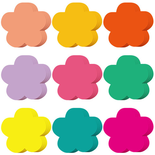 108 Pcs Spring Summer Cutouts Paper Small Bulletin Board Cut Outs Assorted Color Cutouts Classroom Decoration Paper Die Cuts for DIY Kids Projects Craft School Party Decor(Flowers)