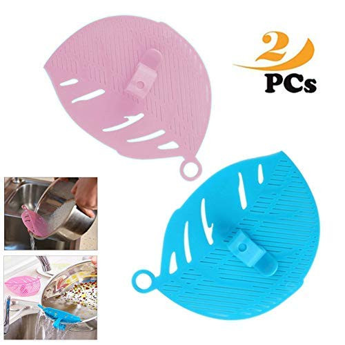 Leaf Shape Rice Wash Sieve-Leaf Shape Rice Washer Strainer Sieve,2 Pcs Rice Wash Filtering Baffle Sieve-Beans Peas Water Draining Filter Kitchen Clips Tools