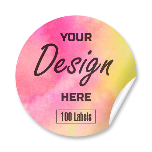 Custom Stickers Personalized Labels - Customized Stickers with Any Design Image Logo Text,Custom Thank You Label Stickers,Custom Stickers for Business Logo,100 Labels (Circle, 1"x1")