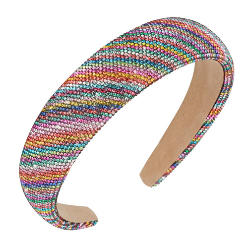 Rhinestone Headband Crystal Bling Rainbow Headband for Women Girls Hair Accessories Wide Headband Glitter Sparkle Hairband Women's Fashion Head Band
