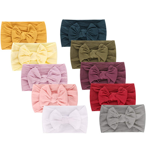 BQUBO Baby Headbands Baby Girls Bows Headband Newborn Bow Handmade Soft Nylon Headbands with Bows Hair Accessories for Newborn Baby Infant Toddlers Kids