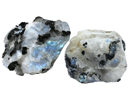 2 Pieces Rainbow Moonstone Raw Crystals and Healing Stones, Natural Rocks for Tumbling and DIY Raw Stones and Crystals 2 Pieces Rainbow Moonstone Raw Crystals and Healing Stones, Natural Rocks for Tumbling and DIY Raw Stones and Crystals