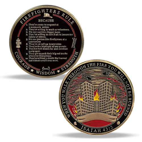 Firefighter Challenge Coin Gift Firefighter Rescue Prayer Coin Firefighter Challenge Coin Gift Firefighter Rescue Prayer Coin