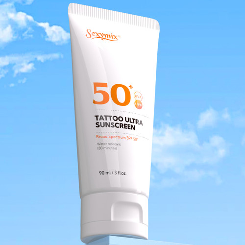 Sexymix Tattoo Sunscreen Lotion, SPF 50 Water Resistant and Non-Greasy Sunscreen Lotion with Broad Spectrum Protects Ink Against Fading Enhances Colors Sexymix Tattoo Sunscreen Lotion, SPF 50 Water Resistant and Non-Greasy Sunscreen Lotion with Broad Spectrum Protects Ink Against Fading Enhances Colors