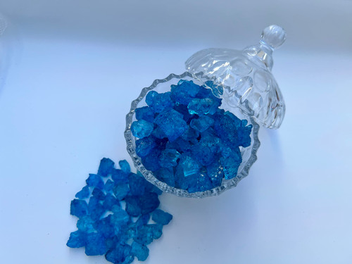 Old Fashioned Large Rock Sugar Candy Gems, Lump Sugar Rock Crystals (Blue Raspberry, 1 Pound)