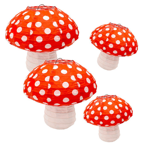Mushroom Paper Lantern, 4Pcs Mushroom Hanging Lanterns Jungle Wonderland Themed Paper Mushrooms 3D Mushroom Lanterns Ornament Cute Lantern Party Supplies Decor for Birthday Fairy Forest Wedding Mushroom Paper Lantern, 4Pcs Mushroom Hanging Lanterns Jungle Wonderland Themed Paper Mushrooms 3D Mushroom Lanterns Ornament Cute Lantern Party Supplies Decor for Birthday Fairy Forest Wedding