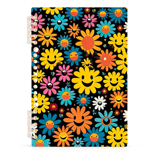 Smiley Faces Flowers 1 Pack Spiral Notebook A5 Journal Notebook 60 Sheets 21216712