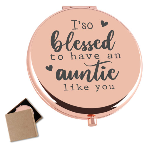 Aunt Gifts from Niece Travel Compact Mirror I'so Blessed to Have a Auntie Like You Aunt Gifts from Nephew Birthday Christmas for Aunt from Niece