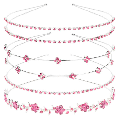 Rhinestone Headband 4 Pieces Silver Bridal Headbands Pink Crystal Bling Headbands for Women Rhinestones Headbands for Women's Hair Wedding Hair Accessories Rhinestone Headband 4 Pieces Silver Bridal Headbands Pink Crystal Bling Headbands for Women Rhinestones Headbands for Women's Hair Wedding Hair Accessories