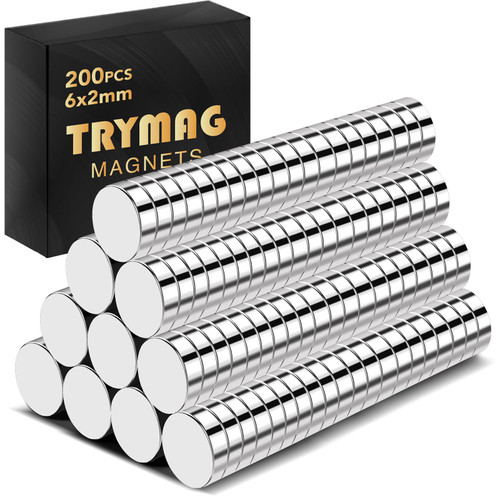 200 Pcs Small Neodymium Magnets, Rare Earth Magnets for Whiteboard, Small Round Disc Magnets for Fridge, Crafts, DIY, Science, Office Magnets