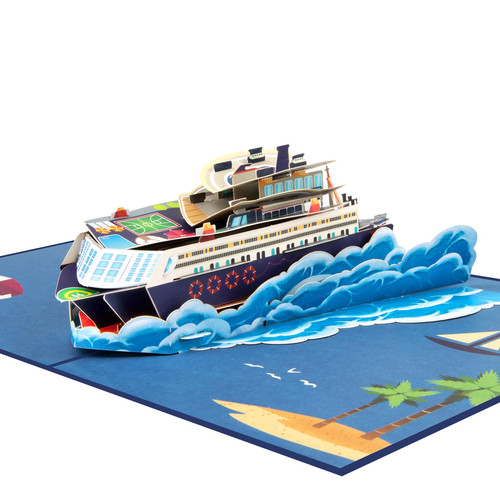 Cruise Ship Greeting Cards,Cruise Ship Pop Up Card,Birthday Card for Men, Graduation Card, Congratulations Gift, Retirement Card, Anniversary Card,Fathers Day Card