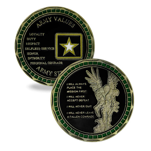 U.S. Army Seal Metal Emblem Values Military Soldier Creed Challenge Coin - Army Gifts
