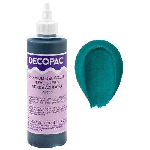 Premium Gel Food Coloring | Teal Green Food Coloring For Baking | 8oz | Color Buttercream, Fondant, Frosting & Piping Gel, Food Safe, Highly Concentrated Gel, 8 oz - Teal Green