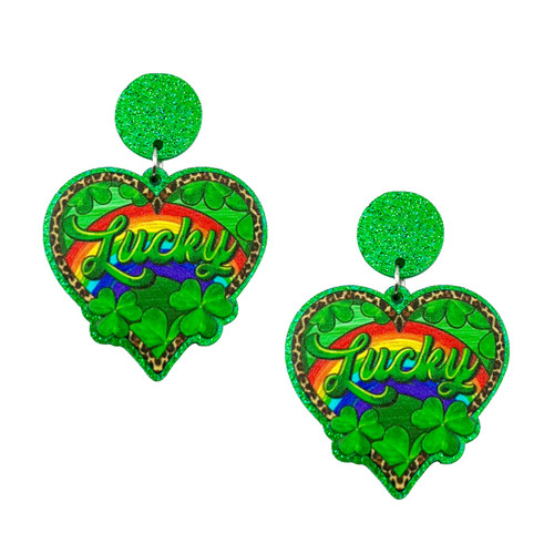 St Patrick's Day Earrings for Women Girls,Irish Shamrock Dangle Earrings Green Clover Hat Horseshoe Drop Earrings Good Luck Jewelry Gift (Heart Rainbow) St Patrick's Day Earrings for Women Girls,Irish Shamrock Dangle Earrings Green Clover Hat Horseshoe Drop Earrings Good Luck Jewelry Gift (Heart Rainbow)