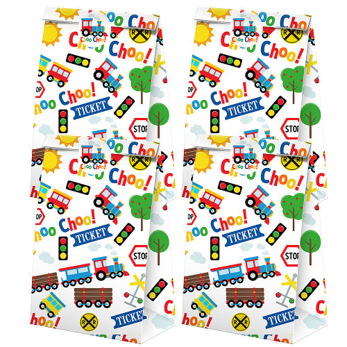 Train Party Favors Candy Bags with Stickers - Train Goodie Gift Treat Bags - Train Themed Birthday Party Supplies Train Party Favors Candy Bags with Stickers - Train Goodie Gift Treat Bags - Train Themed Birthday Party Supplies
