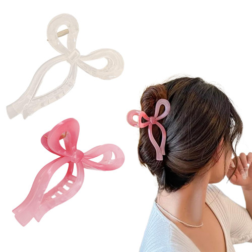 Bows Claw Clips 2 Colors Hair Bows for Girls Ribbon Hair Clips Bow Trend Claw Clips for Thick Hair Pink Coquette Bows Clips Bows Claw Clips 2 Colors Hair Bows for Girls Ribbon Hair Clips Bow Trend Claw Clips for Thick Hair Pink Coquette Bows Clips