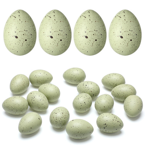 16 Pcs Easter Speckled Eggs 2.4 in Plastic Speckled Eggs Bowl and Vase Filler Faux Chicken Eggs for DIY Spring Displays and Easter Decorations Vase Decorating (Cyan)