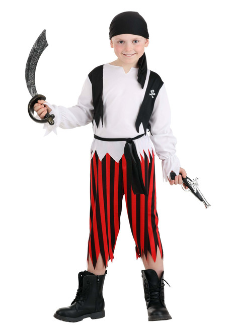 Kid's Buccaneer Classic Pirate Costume for Boys, For Pirate Adventure Themed Parties, Dress Up & Halloween L