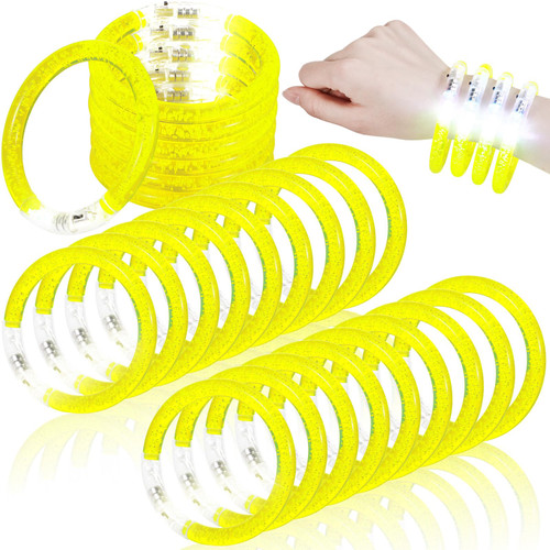 18 Pcs Glow Sticks Bracelets Glow in The Dark LED Bracelets Party Favors Flashing Light Up Neon Party Supplies for Concert Birthday Carnival New Years Party Game Gift(Yellow) 18 Pcs Glow Sticks Bracelets Glow in The Dark LED Bracelets Party Favors Flashing Light Up Neon Party Supplies for Concert Birthday Carnival New Years Party Game Gift(Yellow)