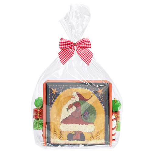 Flat Bottom Cellophane Bags,100Pcs 10x4x14 Inches Clear Flat Bottom Cellophane Gift Bags with Twist Ties, Cello Treat Bags for Cookie, Candy