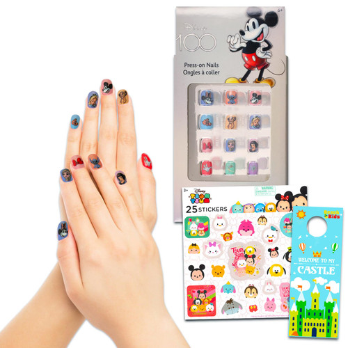 Disney Nail Art Stickers Set - Bundle of 36 Disney 100 Stick-On Nails for Goodie Bags, and More, with Stickers | Disney Press-On Nails for Kids Disney Nail Art Stickers Set - Bundle of 36 Disney 100 Stick-On Nails for Goodie Bags, and More, with Stickers | Disney Press-On Nails for Kids
