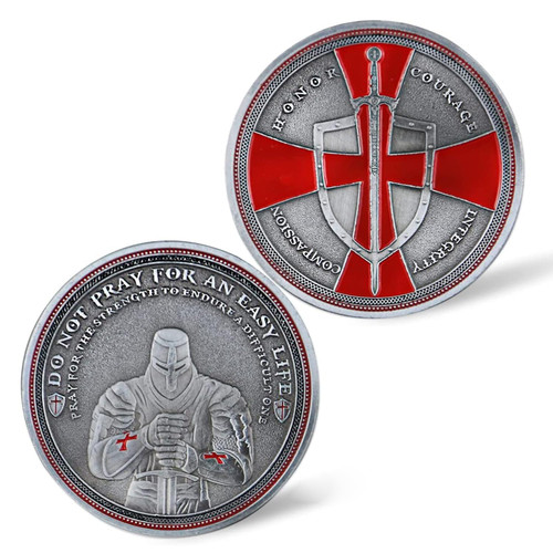 The Knight Templar Challenge Coin Red Cross Religious Coin