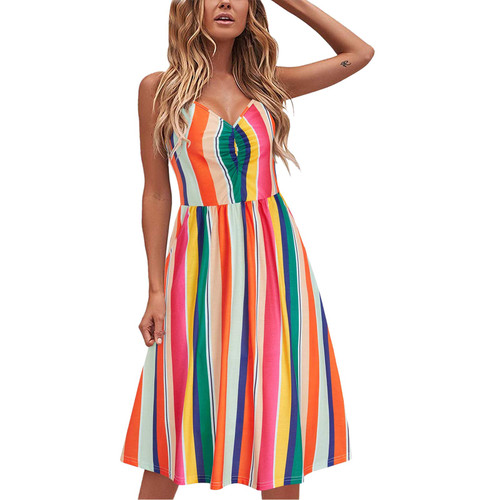 Swing Dress for Women,2024 Trendy Summer Casual Strappy Dress Florals Ruched Sweetheart Neck Sleeveless Midi Sundresses Beach Party Dresses