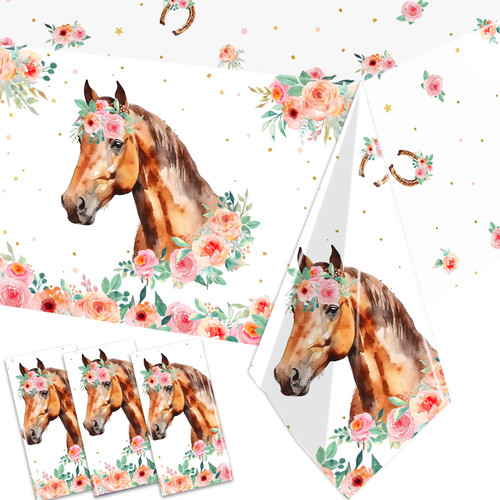 3 Pack Pink Horse Party Tablecloth Western Cowgirl Party Tablecloth Disposable Cowgirl Birthday Party Supplies Wild Horse Theme Table Covers for Girls Pink Horse Birthday Baby Shower(Horse) 3 Pack Pink Horse Party Tablecloth Western Cowgirl Party Tablecloth Disposable Cowgirl Birthday Party Supplies Wild Horse Theme Table Covers for Girls Pink Horse Birthday Baby Shower(Horse)
