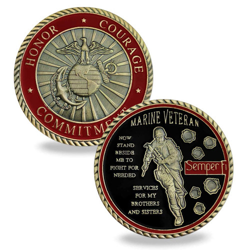 USMC Challenge Coin - Veteran Marine Corps Semper Fi Military Coin USMC Challenge Coin - Veteran Marine Corps Semper Fi Military Coin