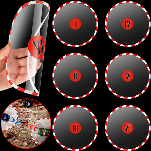 6 Pcs Objective Point Markers, Round Objective Marker Compatible with Military Game, Gaming Miniatures, Gaming Accessory, 0.01 Inch Thick, Miniature Not Included