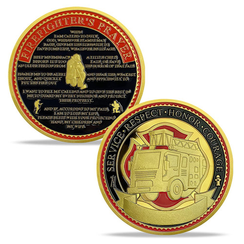 Firefighter's Prayer Coin Fire Department Challenge Coin Firefighter's Prayer Coin Fire Department Challenge Coin