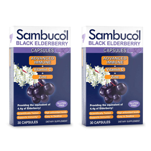 Black Elderberry Capsules - Advanced Immune, Vitamin C and Zinc, Elderberry Capsules, Immune Support, Black Elderberry Supplements, Gluten Free, Easy to Swallow Capsules - 30 Count, 2-Pack Black Elderberry Capsules - Advanced Immune, Vitamin C and Zinc, Elderberry Capsules, Immune Support, Black Elderberry Supplements, Gluten Free, Easy to Swallow Capsules - 30 Count, 2-Pack