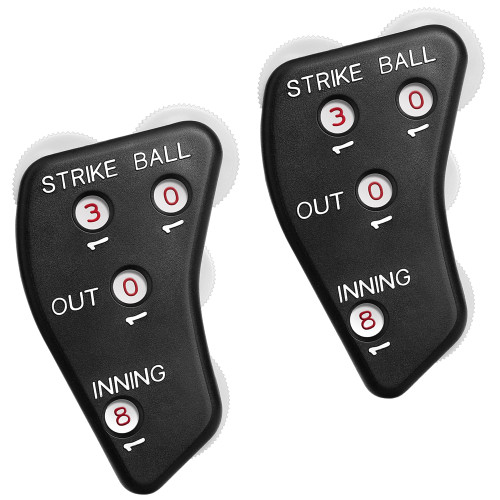 2 Pcs 4 Wheel Baseball Umpire Clicker -Black Umpire Indicator Gear -Practical Baseball Counter Clicker for Scorekeeper Recording Outs & Innings Balls