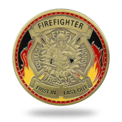Firefighter Challenge Coin Fire Department Rescue Prayer Coin Firefighter Challenge Coin Fire Department Rescue Prayer Coin