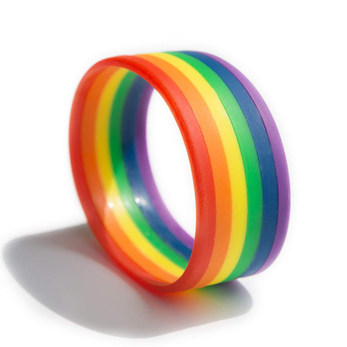 LGBT Bracelet Gay Pride Bracelets Rainbow Silicone Rubber Wristbands LGBTQ Jewelry Gay Pride Gifts (Rainbow)