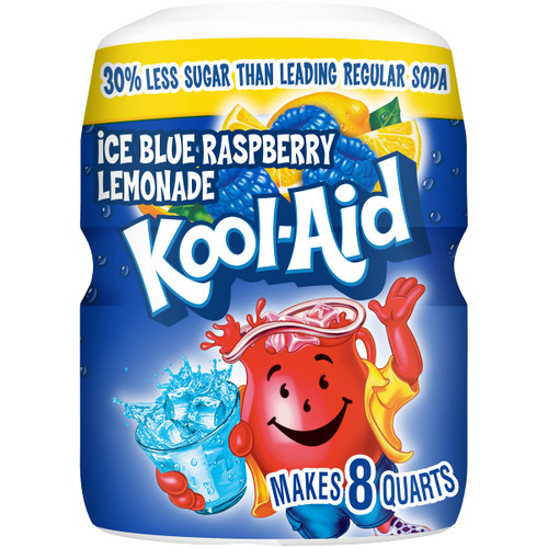 Caffeine Free Blue Raspberry Lemonade Sweetened Powdered Drink Mix 1 Count 20 oz Canister