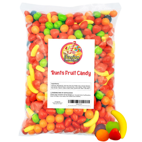 Runts Candy Fruit Flavored - 1 Pound Bulk Bag - Assorted Hard Runts Candies