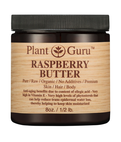 Raspberry Body Butter 8 oz. 100% Pure Raw Fresh Natural Cold Pressed. Skin Body and Hair Moisturizer, DIY Creams, Balms, Lotions, Soaps.
