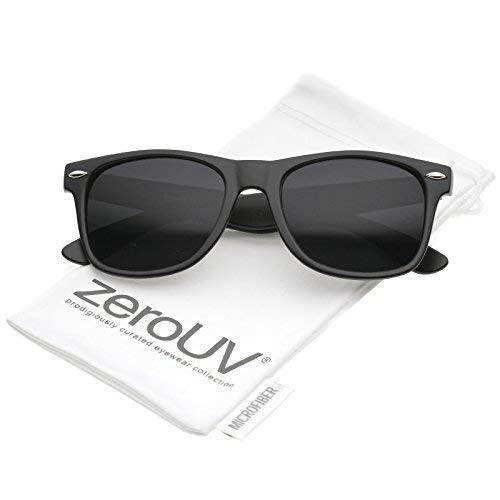 - Retro Wide Arm Neutral Colored Lens Horn Rimmed Sunglasses 55mm (Matte Black/Smoke) - Retro Wide Arm Neutral Colored Lens Horn Rimmed Sunglasses 55mm (Matte Black/Smoke)