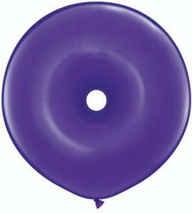 16 Inches Geo Donut Balloons Quartz Purple Jewel Latex (5/Pkg) Pkg/1