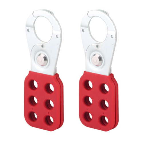 Lock Out Tag Out Hasp - 2 Pack Stainless Steel Lockout Hasp, Impact-Resistant Loto Hasp Red, Nylon Handle, Tamper-Proof Hasp