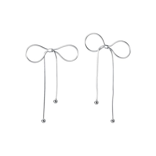 Minimalist Bow Knot Dangle Drop Stud Earrings 925 Sterling Silver Sweet Butterfly Knot Threader Tassel Chian Dangling Statement Earring for Women Girls Minimalist Bow Knot Dangle Drop Stud Earrings 925 Sterling Silver Sweet Butterfly Knot Threader Tassel Chian Dangling Statement Earring for Women Girls