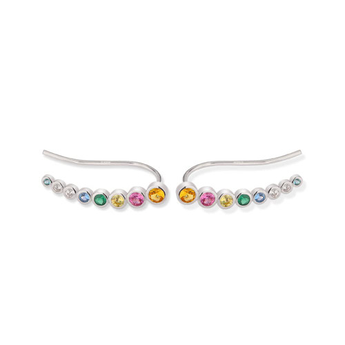 Colorful Crystal Climber Crawler Earrings for Women Girls 925 Sterling Silver Cubic Zirconia Ear Cuffs Studs Hoop Earrings Hypoallergenic Piercing Jewelry Gifts Colorful Crystal Climber Crawler Earrings for Women Girls 925 Sterling Silver Cubic Zirconia Ear Cuffs Studs Hoop Earrings Hypoallergenic Piercing Jewelry Gifts