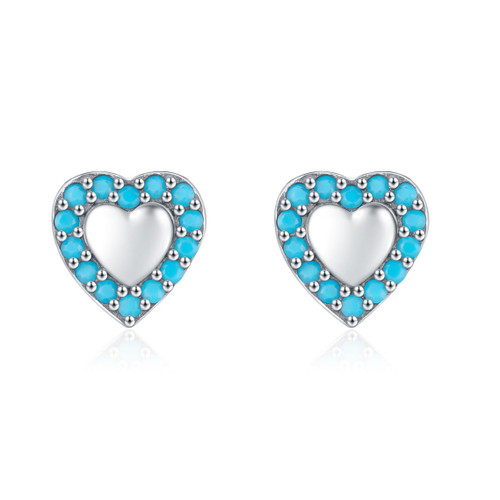 Turquoise Heart Stud Earrings for Women Girls 925 Sterling Silver Stone CZ Tiny Love Heart Cartilage Earrings Piercing Wedding Studs Dainty Ear Jewelry Gifts Turquoise Heart Stud Earrings for Women Girls 925 Sterling Silver Stone CZ Tiny Love Heart Cartilage Earrings Piercing Wedding Studs Dainty Ear Jewelry Gifts