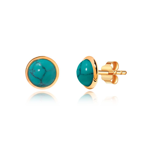 Gold Stud Earrings for Women Hypoallergenic Turquoise Small Stud Earrings Stainless Steel Tiny Studs Jewelry Gifts 8mm Gold Stud Earrings for Women Hypoallergenic Turquoise Small Stud Earrings Stainless Steel Tiny Studs Jewelry Gifts 8mm