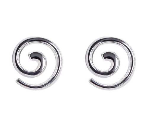 Minimalism Sterling Silver Stud Earrings Tiny Vortex Earrings for Women Everyday Wear